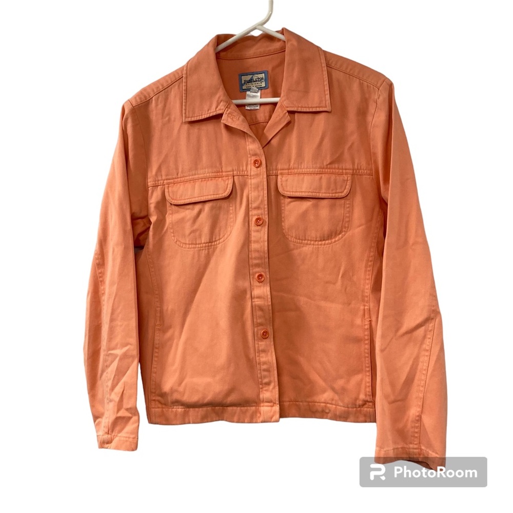 Pendleton Coral Orange Pink Shacket Womens Size L Cotton Pockets
